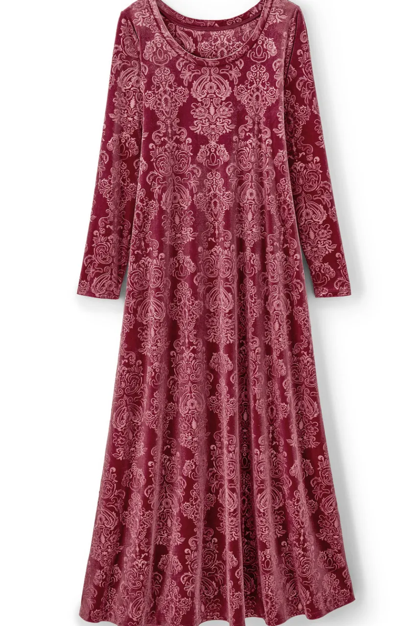 Soft Surroundings Santiago Embossed Velvet Dress- Dresses