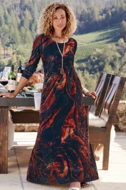 Soft Surroundings Santiago Stretch Velvet Dress- Dresses