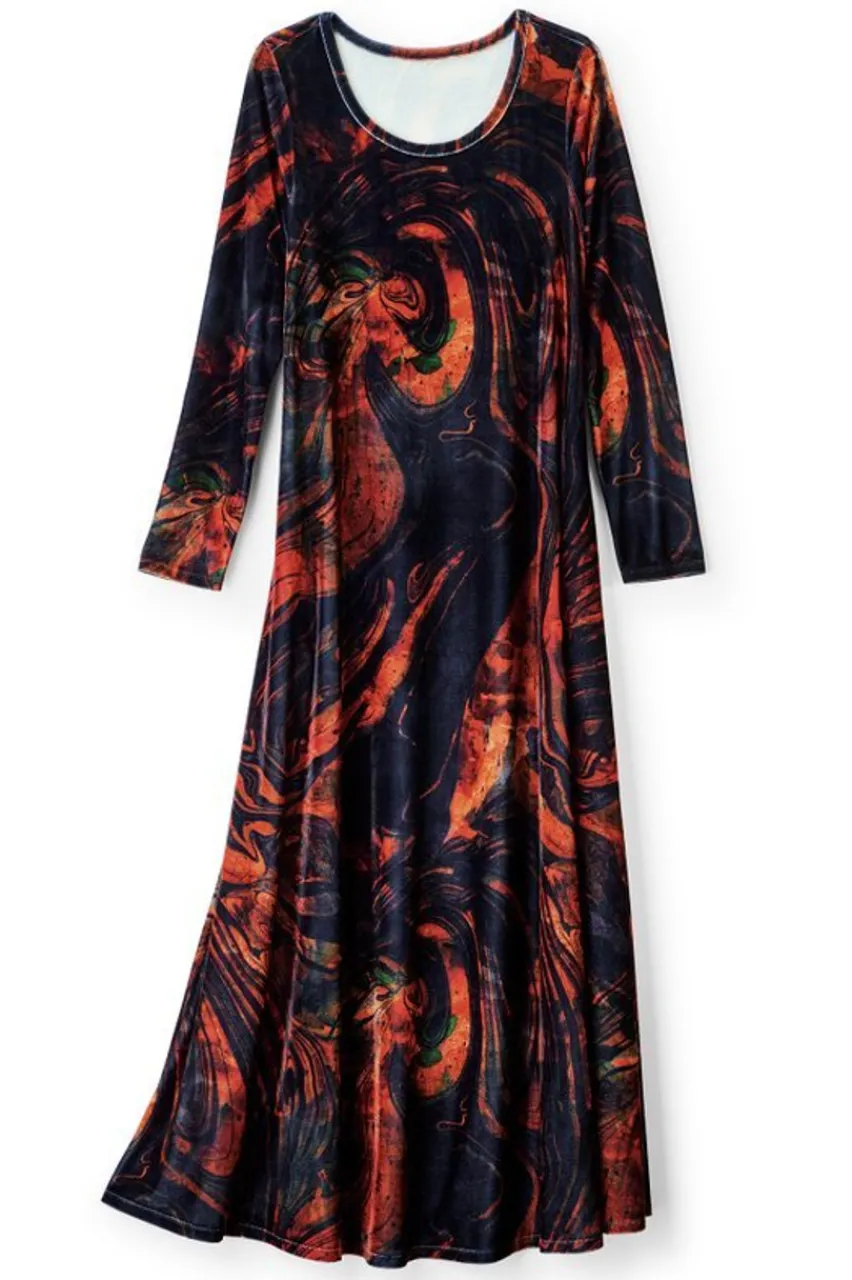 Soft Surroundings Santiago Stretch Velvet Dress- Dresses