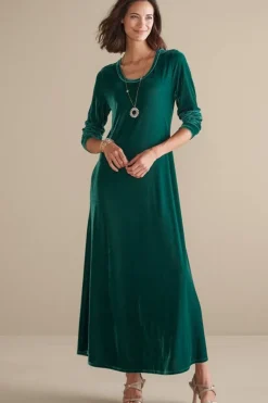 Soft Surroundings Santiago Stretch Velvet Dress- Dresses