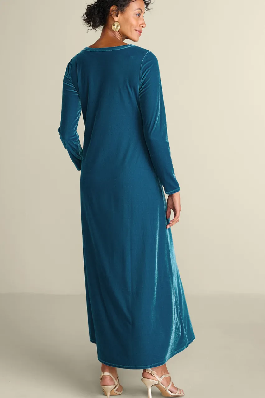 Soft Surroundings Santiago Stretch Velvet Dress- Dresses