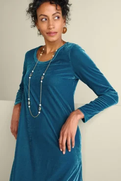 Soft Surroundings Santiago Stretch Velvet Dress- Dresses