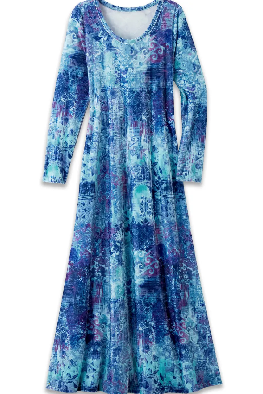 Soft Surroundings Santiago Stretch Velvet Dress- Dresses