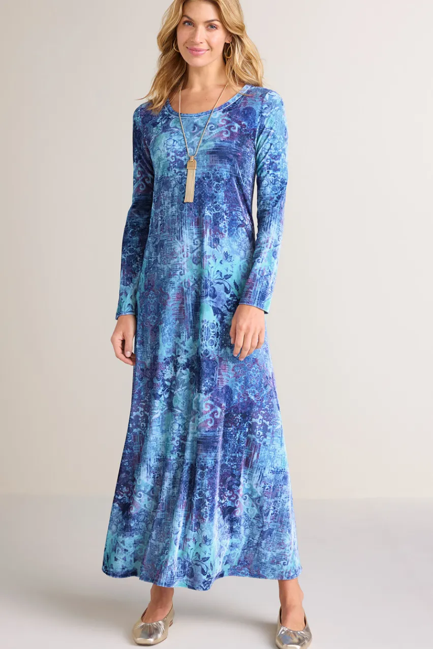 Soft Surroundings Santiago Stretch Velvet Dress- Dresses