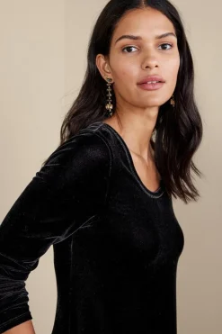 Soft Surroundings Santiago Stretch Velvet Dress- Dresses