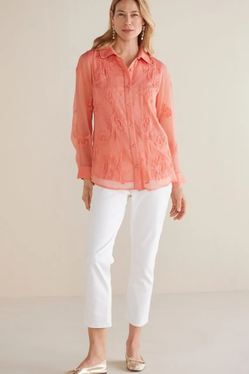 Soft Surroundings Savannah Embellished Tunic- Tops