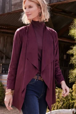 Soft Surroundings Shape Drape Faux Suede Jacket- Toppers|Jackets & Coats