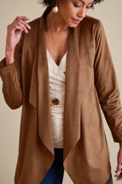 Soft Surroundings Shape Drape Faux Suede Jacket- Toppers|Jackets & Coats