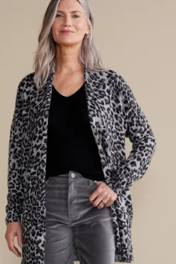Soft Surroundings Sibyl Cashmere Printed Cardigan- Tops|Sweaters & Cardigans