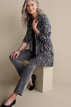Soft Surroundings Sibyl Cashmere Printed Cardigan- Tops|Sweaters & Cardigans