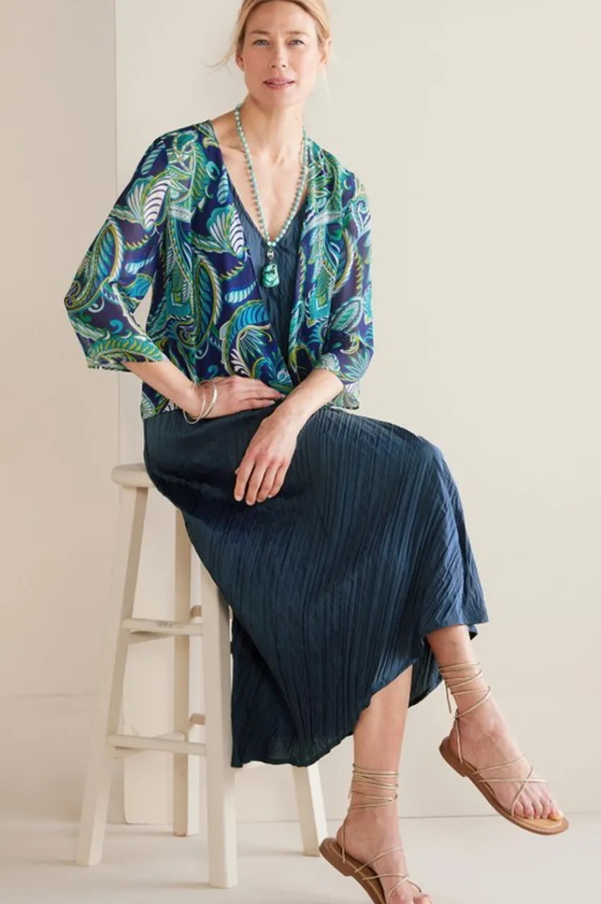 Soft Surroundings Silk Undercover Topper- Toppers|Jackets & Coats