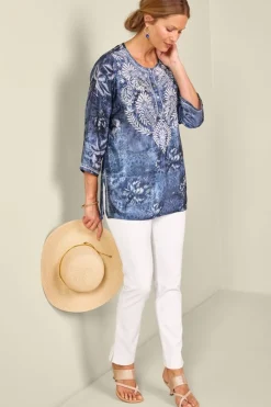 Soft Surroundings Silvia Embroidered Tunic- Tops|Tunics & Leggings