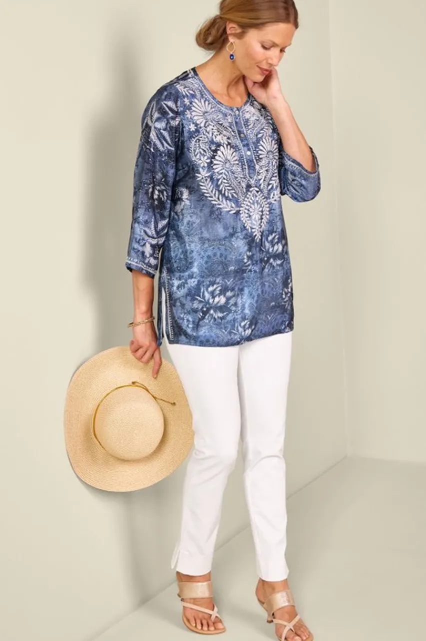 Soft Surroundings Silvia Embroidered Tunic- Tops|Tunics & Leggings
