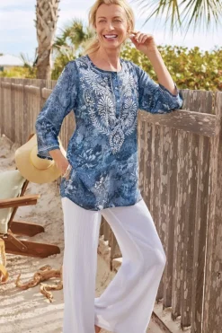 Soft Surroundings Silvia Embroidered Tunic- Tops|Tunics & Leggings