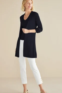 Soft Surroundings Soft Essential Ribbed Long Cardi- Tops|Sweaters & Cardigans