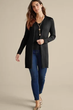 Soft Surroundings Soft Essential Ribbed Long Cardi- Tops|Sweaters & Cardigans