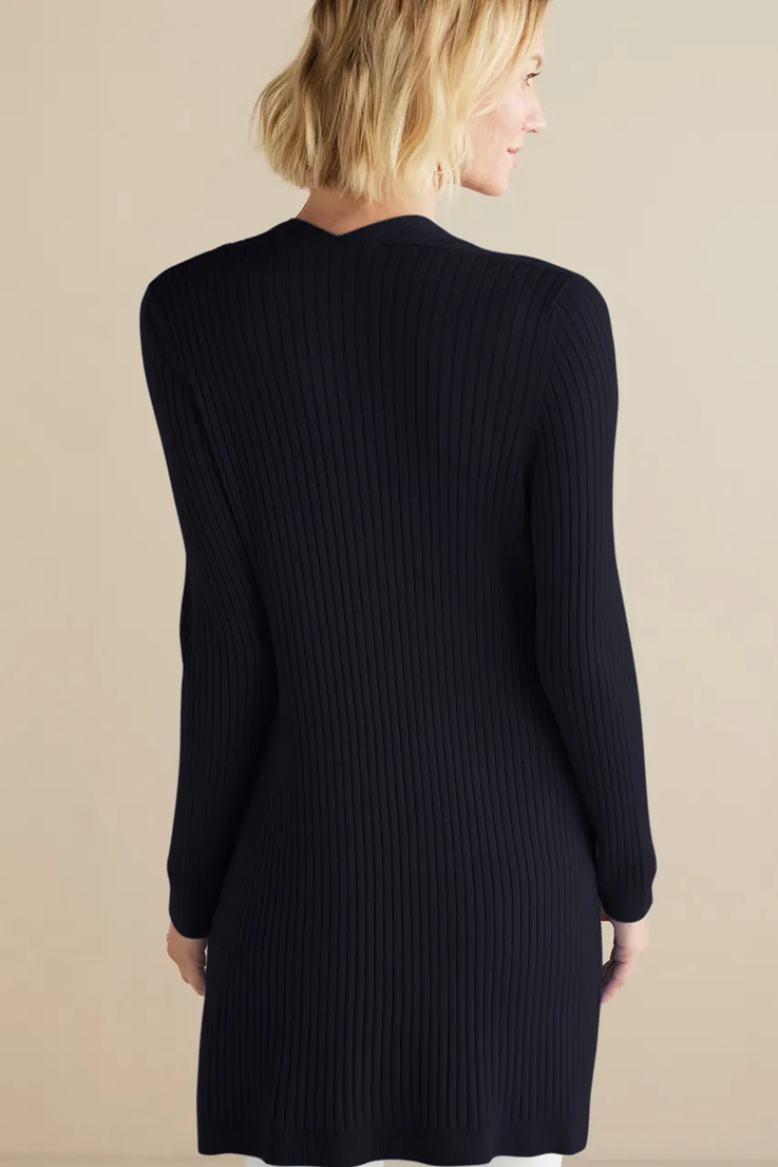 Soft Surroundings Soft Essential Ribbed Long Cardi- Tops|Sweaters & Cardigans