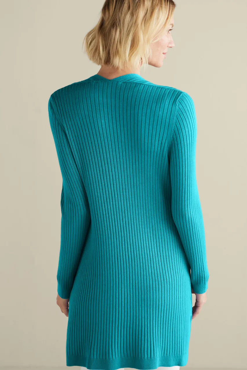 Soft Surroundings Soft Essential Ribbed Long Cardi- Tops|Sweaters & Cardigans