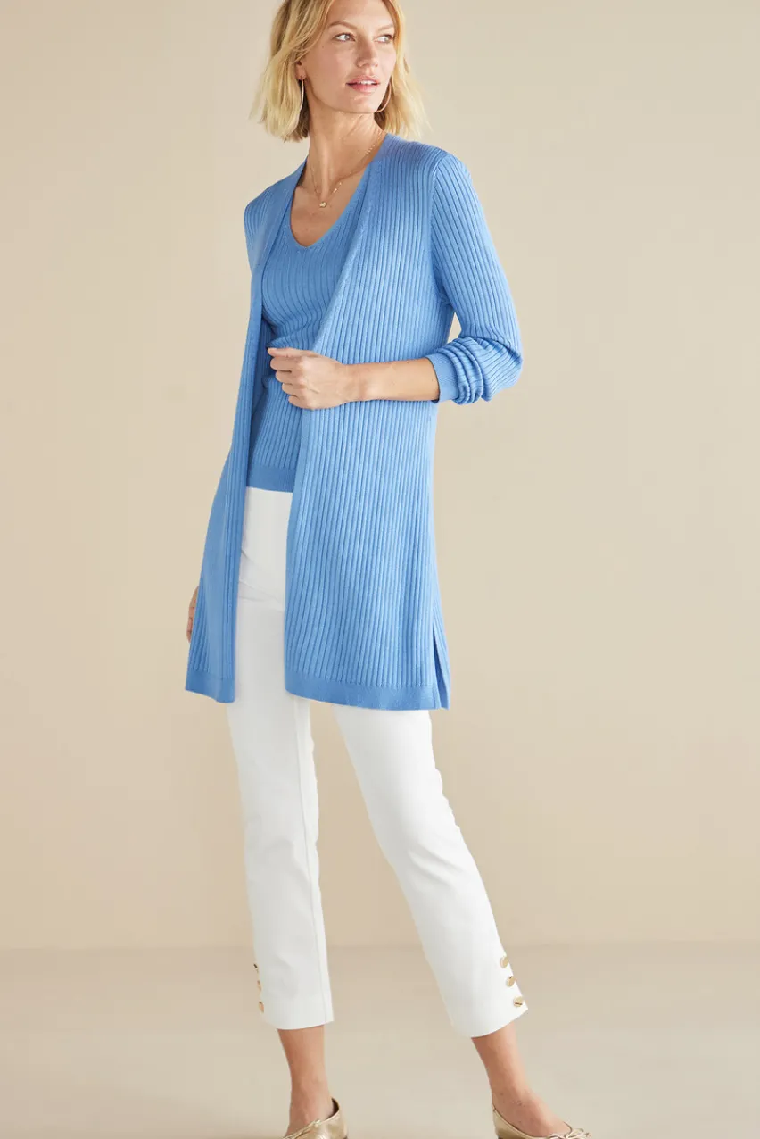 Soft Surroundings Soft Essential Ribbed Long Cardi- Tops|Sweaters & Cardigans