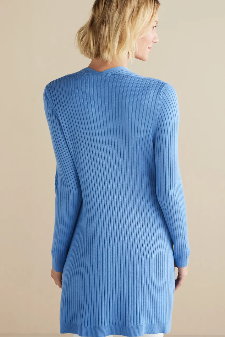 Soft Surroundings Soft Essential Ribbed Long Cardi- Tops|Sweaters & Cardigans