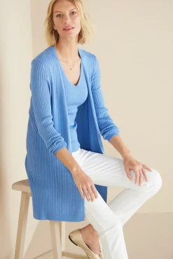 Soft Surroundings Soft Essential Ribbed Long Cardi- Tops|Sweaters & Cardigans