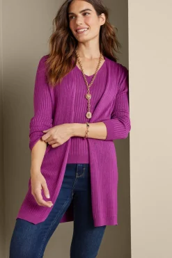 Soft Surroundings Soft Essential Ribbed Long Cardi- Tops|Sweaters & Cardigans
