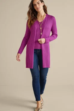 Soft Surroundings Soft Essential Ribbed Long Cardi- Tops|Sweaters & Cardigans
