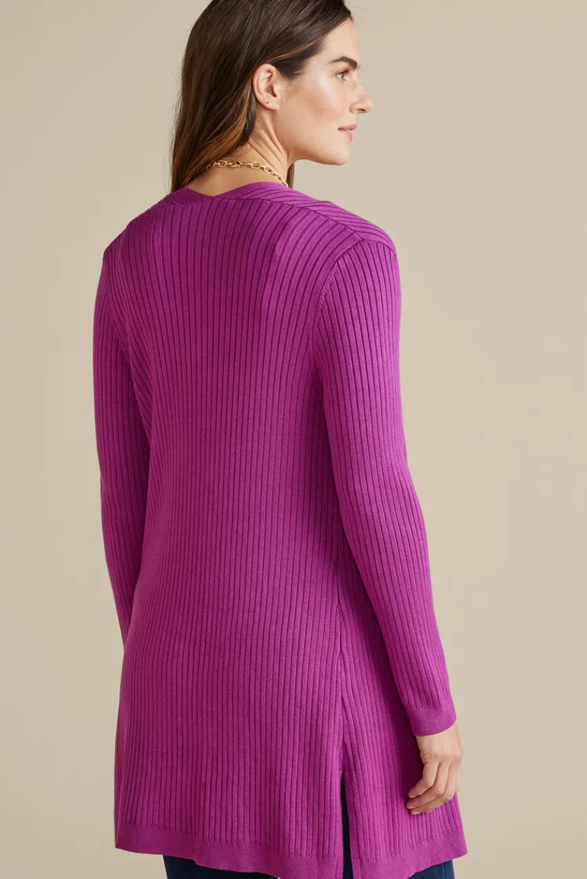 Soft Surroundings Soft Essential Ribbed Long Cardi- Tops|Sweaters & Cardigans