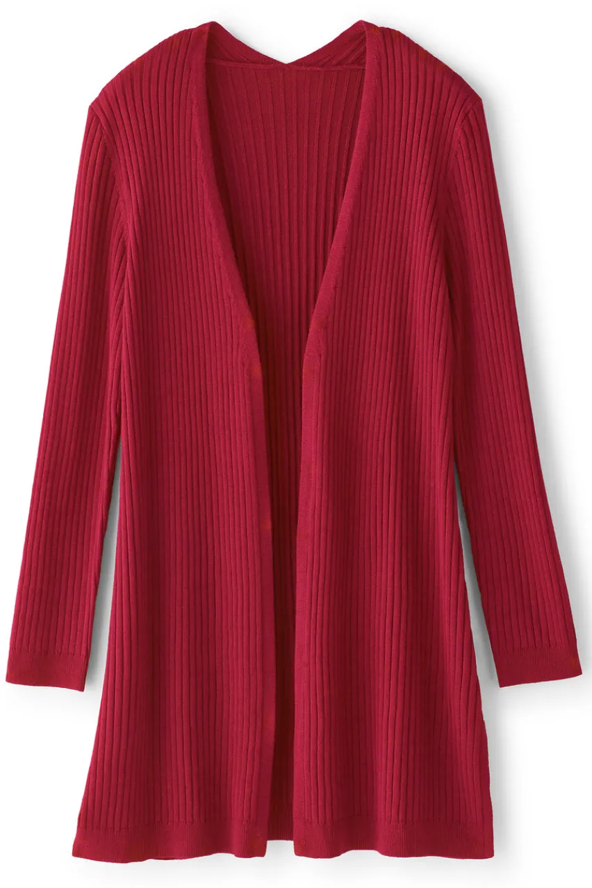 Soft Surroundings Soft Essential Ribbed Long Cardi- Tops|Sweaters & Cardigans