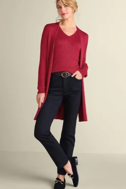 Soft Surroundings Soft Essential Ribbed Long Cardi- Tops|Sweaters & Cardigans