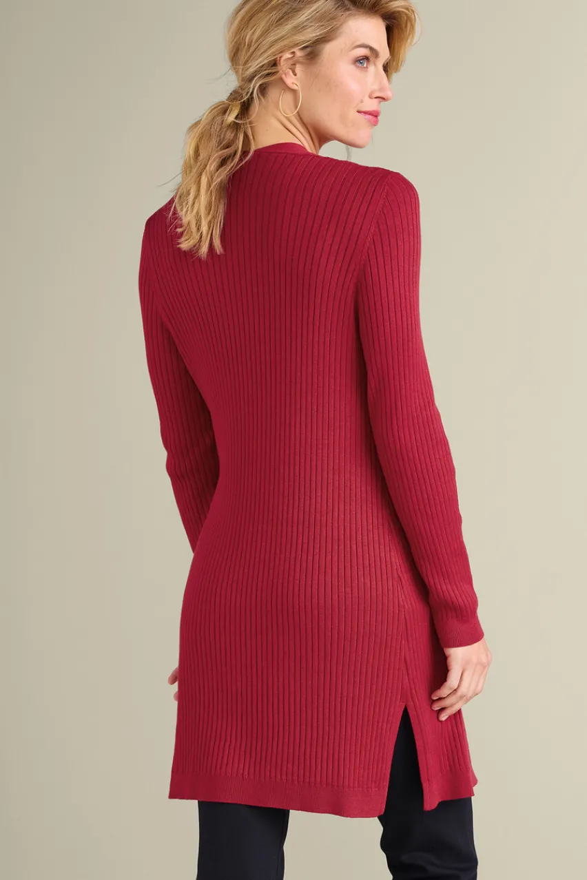 Soft Surroundings Soft Essential Ribbed Long Cardi- Tops|Sweaters & Cardigans
