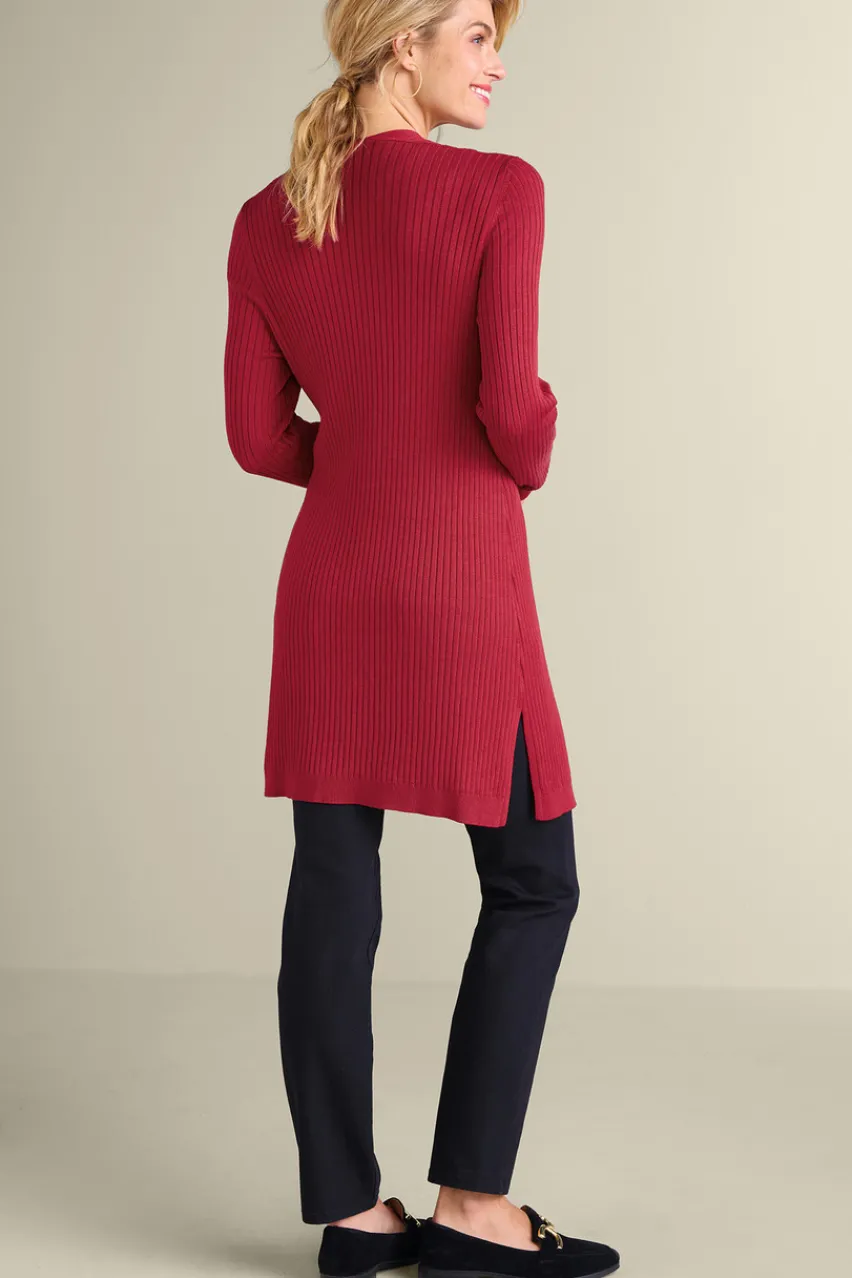 Soft Surroundings Soft Essential Ribbed Long Cardi- Tops|Sweaters & Cardigans