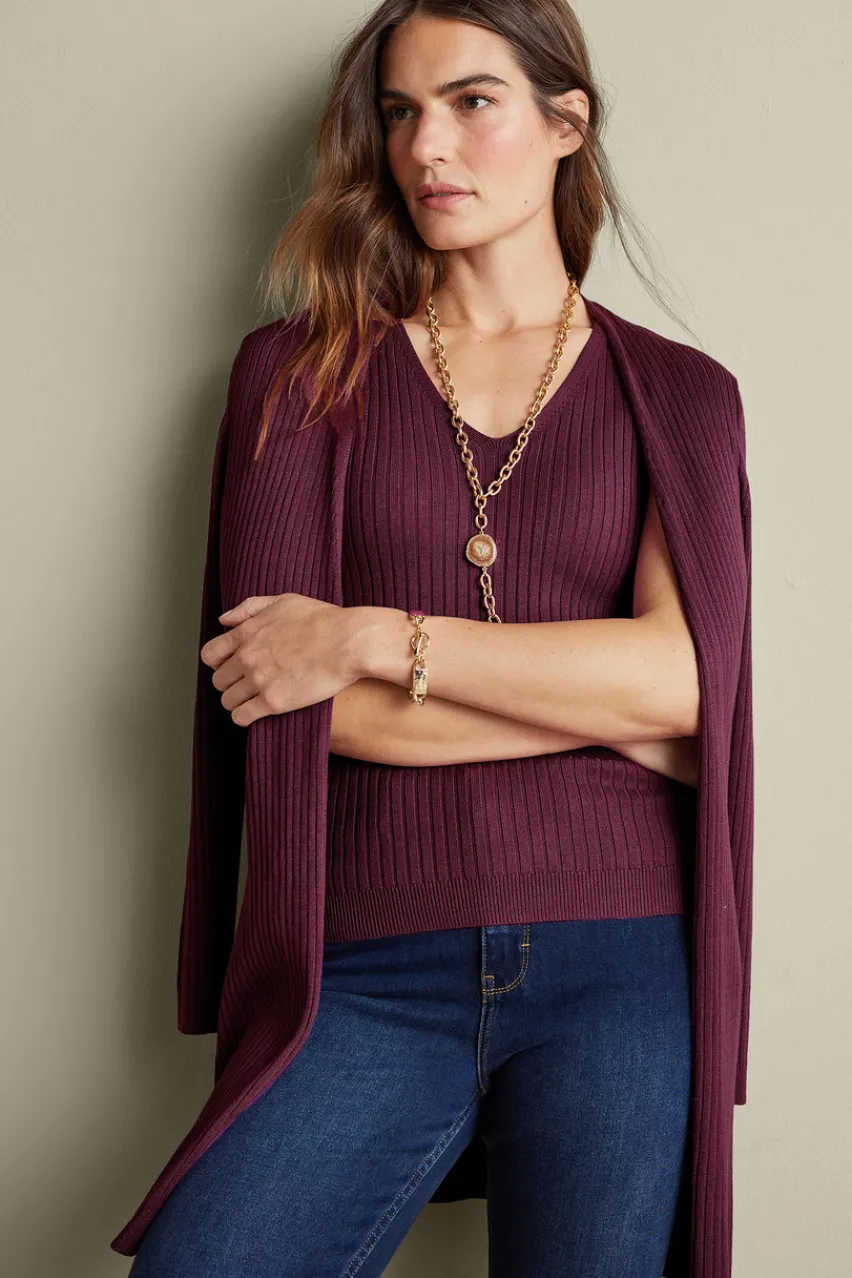 Soft Surroundings Soft Essential Ribbed Long Cardi- Tops|Sweaters & Cardigans