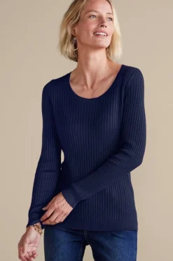 Soft Surroundings Soft Essential Ribbed Pullover Sweater- Tops|Sweaters & Cardigans