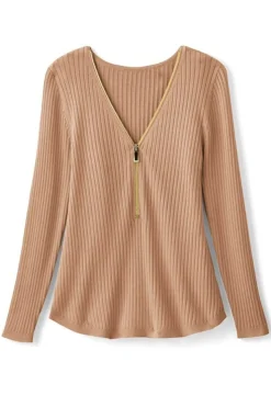 Soft Surroundings Soft Essential Ribbed Valentina Sweater- Tops|Sweaters & Cardigans