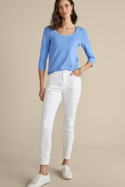 Soft Surroundings Soft Essential Supima 3/4 Sleeve Tee I- Tops