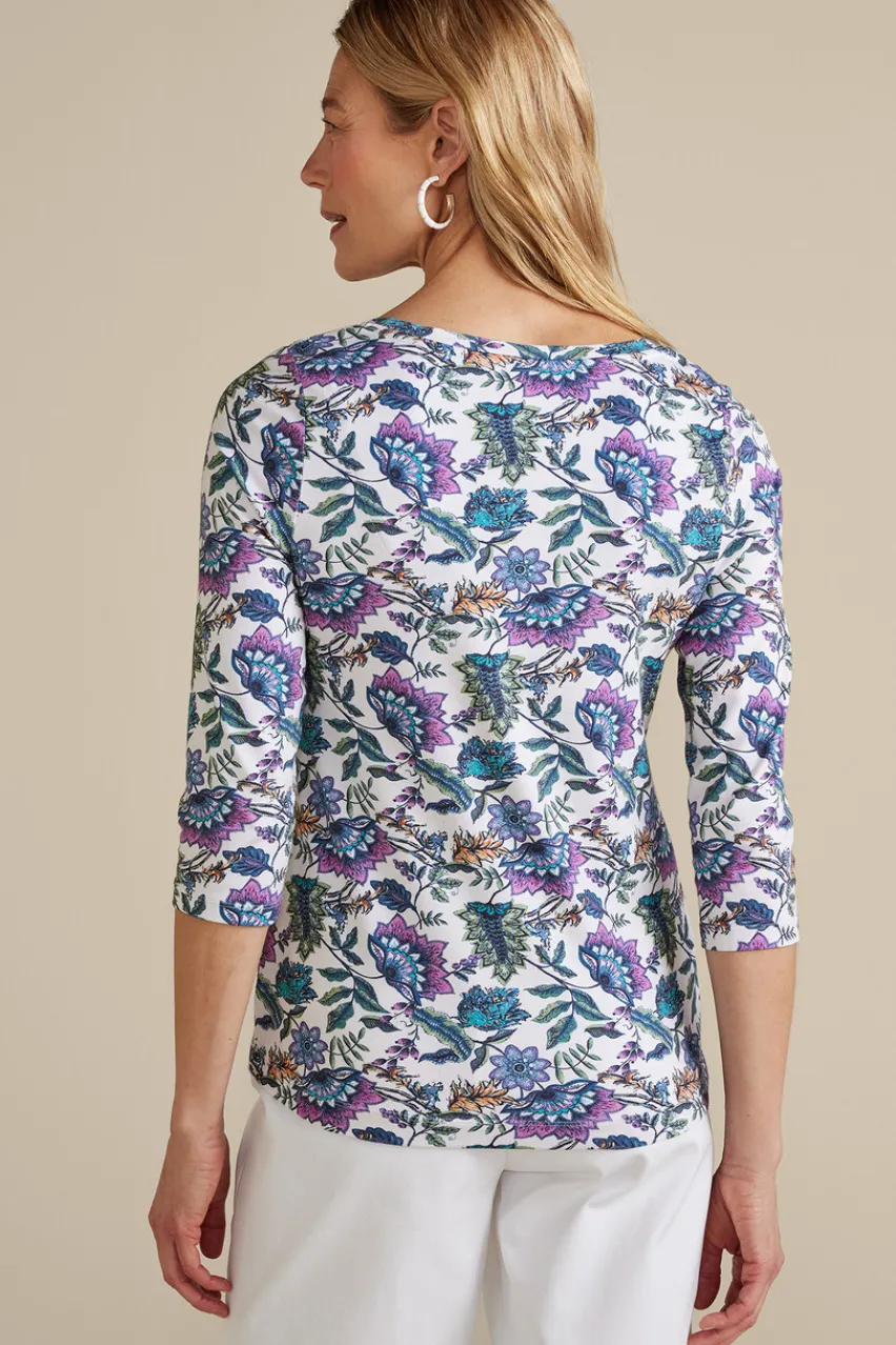 Soft Surroundings Soft Essential Supima 3/4 Sleeve Tee I- Tops