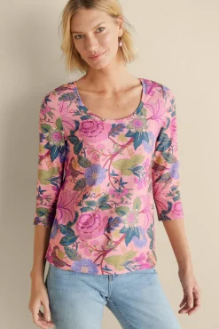 Soft Surroundings Soft Essential Supima 3/4 Sleeve Tee I- Tops