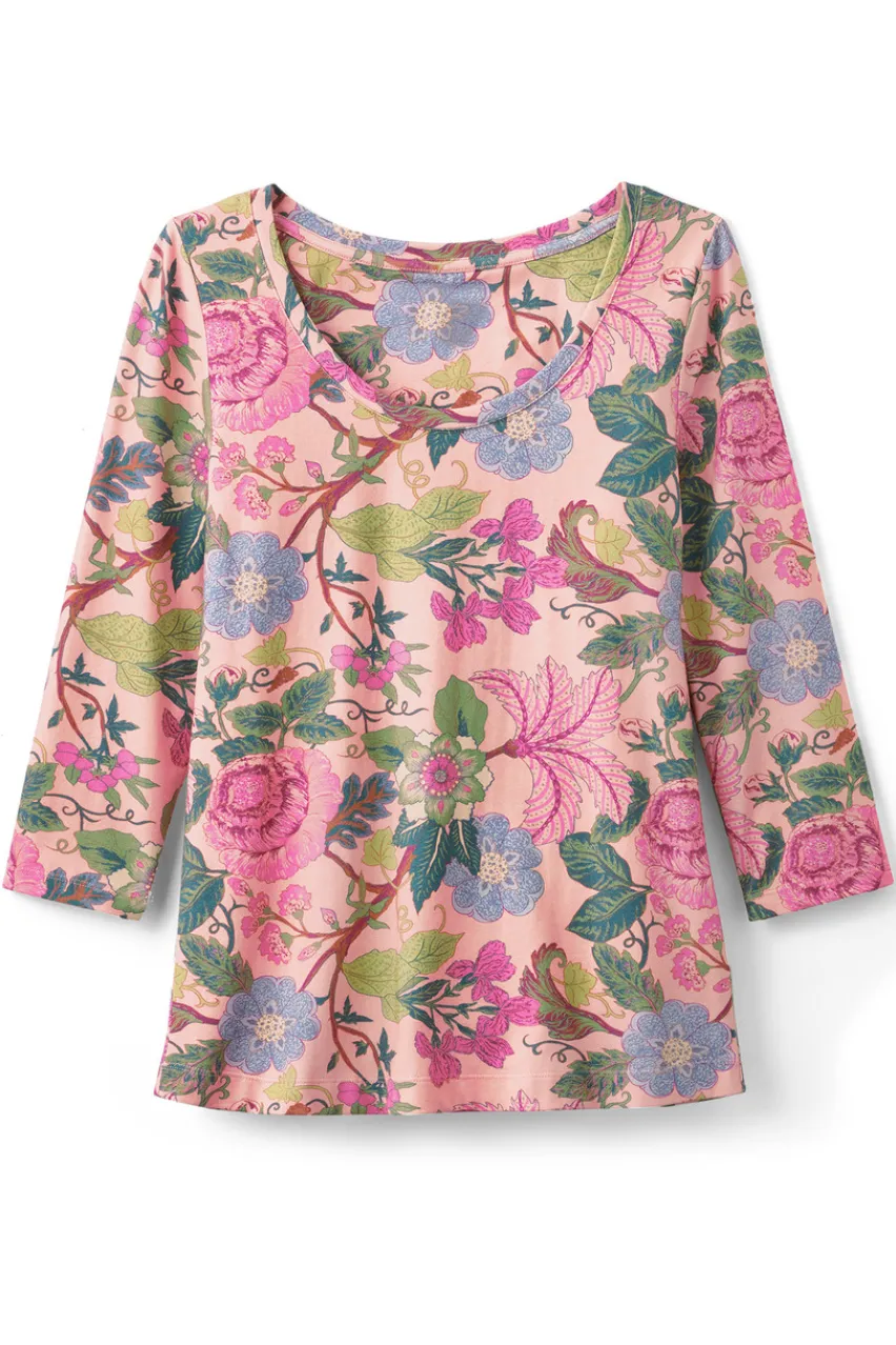 Soft Surroundings Soft Essential Supima 3/4 Sleeve Tee I- Tops