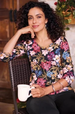 Soft Surroundings Soft Essential Supima 3/4 Sleeve Tee I- Tops