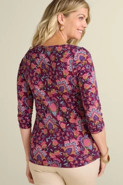 Soft Surroundings Soft Essential Supima 3/4 Sleeve Tee I- Tops