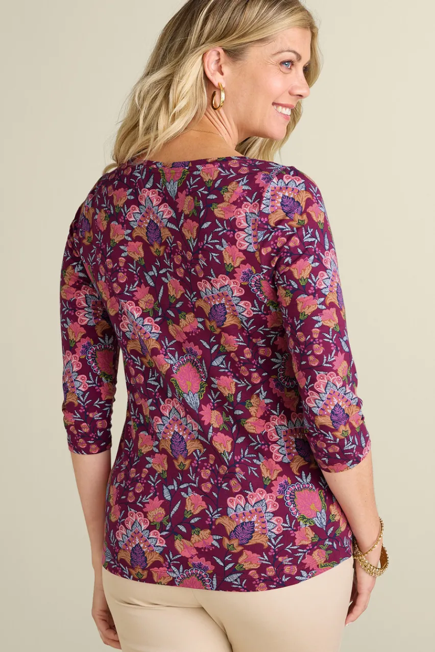 Soft Surroundings Soft Essential Supima 3/4 Sleeve Tee I- Tops