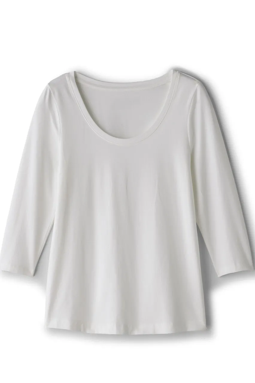 Soft Surroundings Soft Essential Supima 3/4 Sleeve Tee I- Tops