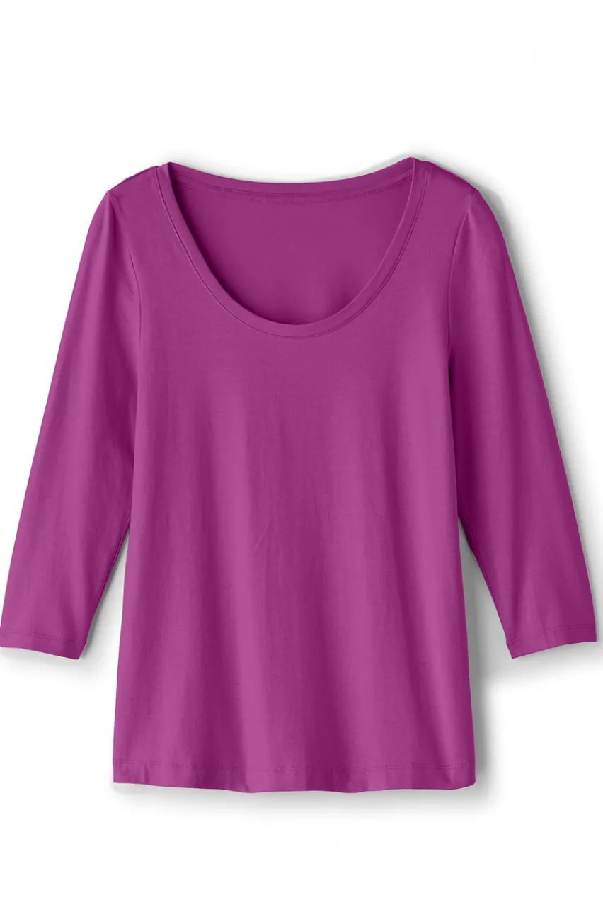 Soft Surroundings Soft Essential Supima 3/4 Sleeve Tee I- Tops