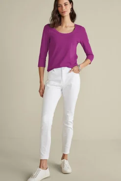 Soft Surroundings Soft Essential Supima 3/4 Sleeve Tee I- Tops