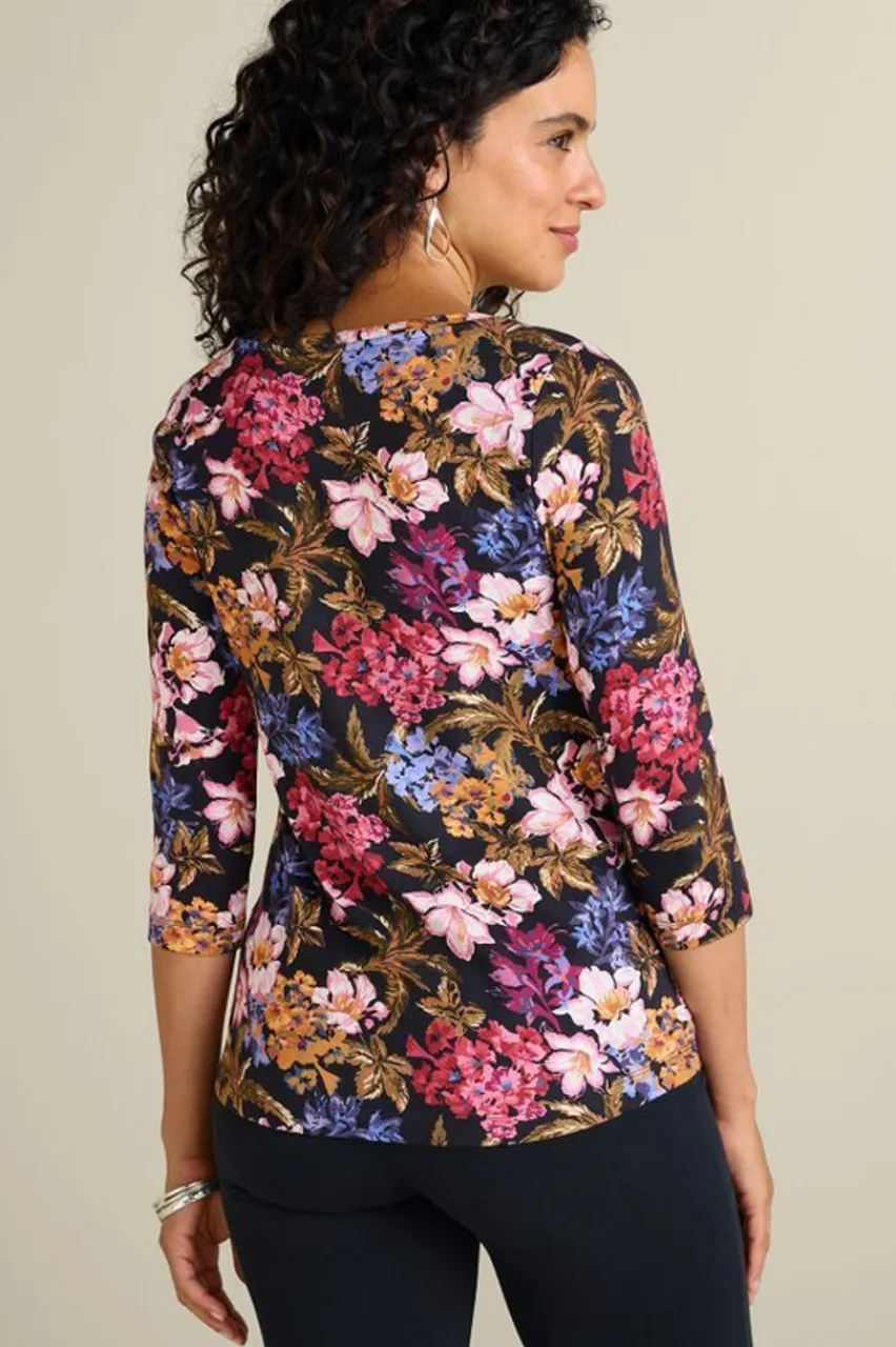 Soft Surroundings Soft Essential Supima 3/4 Sleeve Tee I- Tops