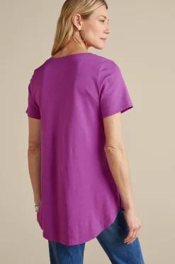 Soft Surroundings Soft Essential Supima Isabel Short Sleeve Tunic- Tops|Tunics & Leggings