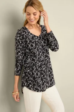 Soft Surroundings Soft Essential Supima Isabel Long Sleeve Tunic- Tops