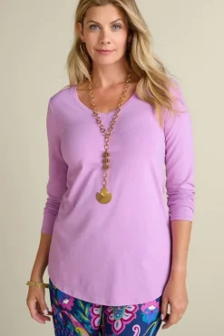 Soft Surroundings Soft Essential Supima Isabel Long Sleeve Tunic- Tops