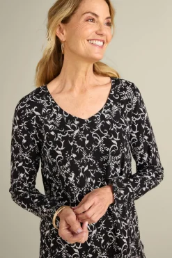 Soft Surroundings Soft Essential Supima Isabel Long Sleeve Tunic- Tops